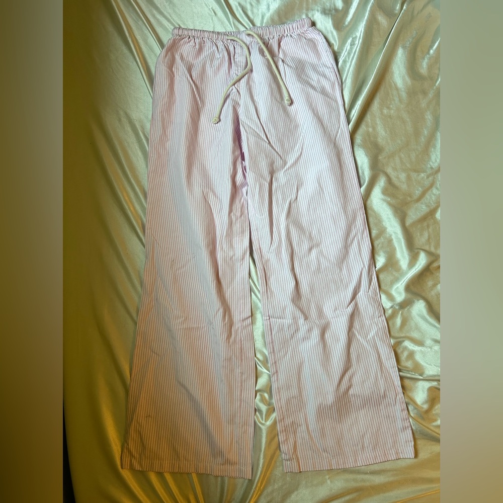 SHEIN Pink Striped Straight Leg Pants